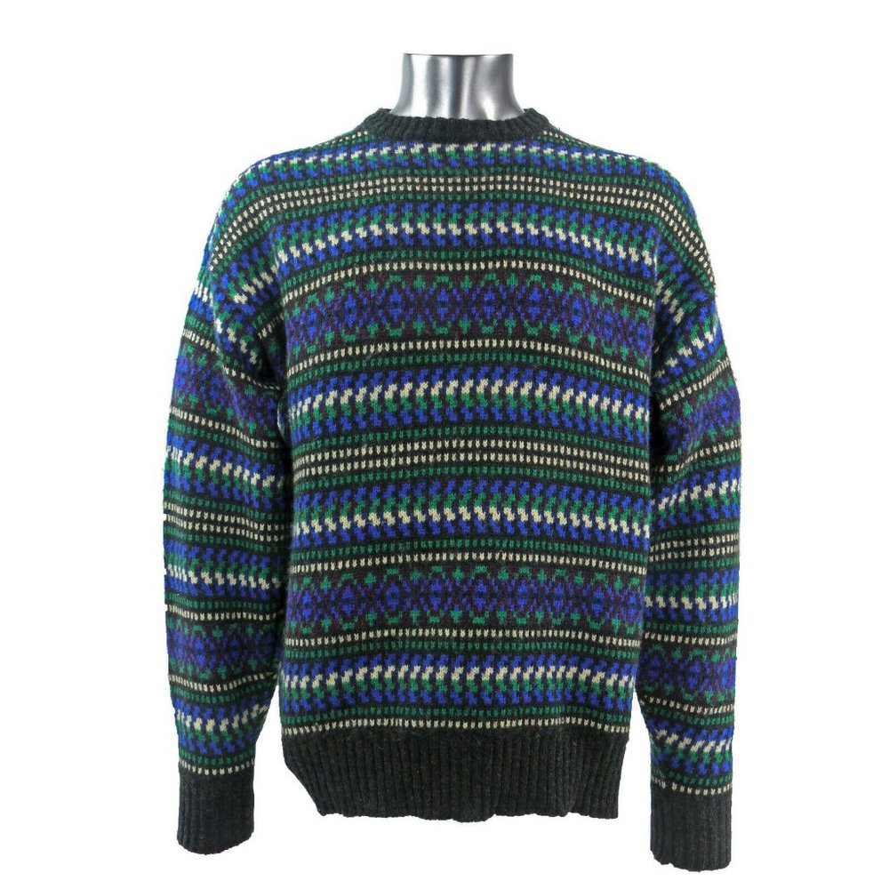 BYFORD MultiColor striped Crewneck Sweater Pure Wool XL England